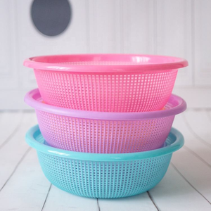 Panier de cuisine rond en plastique pour le riz, les fruits et les légumes, les passoires et les passoires - Product Image 2