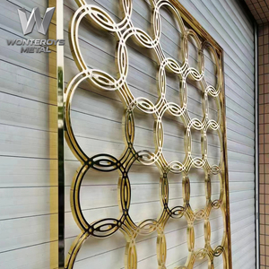 แผงผนังกั้นห้องสเตนเลสสตีล 304 316 PVD สีทองแบบทึบแสง ดีไซน์หรูหราทันสมัยอเนกประสงค์ ปรับแต่งได้ สำหรับล็อบบี้โรงแรมและคาสิโน - Product Image 3