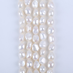 ไข่มุกน้ำจืดทรงบาร็อคคุณภาพสูง ขนาด 9-10 มม. แสงสว่างดี มีรูตรงและแสงสองด้าน สำหรับทำเครื่องประดับ DIY - Product Image 4