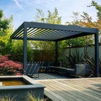 Pavillon à toit rabattable en alliage d'aluminium - imperméable, coupe-vent, pare-soleil, anticorrosion pour utilisation en extérieur dans les jardins/cour