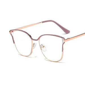 Femmes Zéros Oeil de Chat Lunettes Myopie Nerd <span class=keywords><strong>Cadres</strong></span> Optiques À La Mode Unique En Métal Doré femmes Montures - Product Image 6