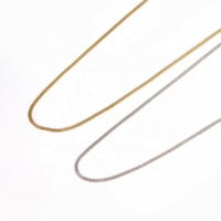 Collier en acier inoxydable pour femmes, chaîne fine en maille plate, plaqué or, bijoux de mode, tendance, livraison gratuite