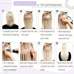 Perruque pour <span class=keywords><strong>femme</strong></span>, extension de cheveux tissée à la main, invisible, sans couture, volume moelleux, une seule pièce, à clipser, 35cm/45cm/55cm - Product Image 4
