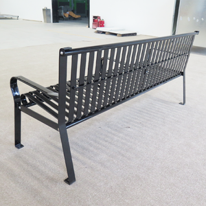Hot <strong>Sale</strong> All Weather 2 Seater Metal Modern <strong>Garden</strong> <strong>Benches</strong> Outdoor Park Long Black Steel Iron <strong>Bench</strong> - Product Image 3