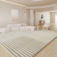 Tapis moderne géométrique douillet en fausse fourrure de cachemire pour salon, chambre à coucher, maison – Tapis de sol durable et doux pour la peau à poils bouclés