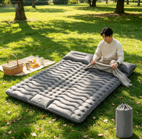 Matelas de couchage gonflable pour le camping, matelas d'air gonflable pour la randonnée et les voyages, matelas à double pompe intégrée, imperméable et ultraléger, best-seller