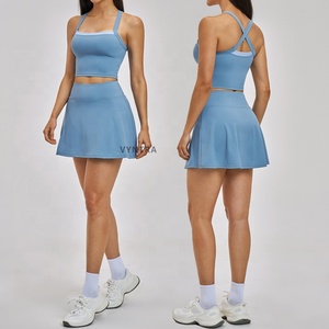 Custom Quick Dry Outdoor Activewear Sportbeha's, Gym Tanktops, Rokjes, Ingebouwde Shorts, Dames Workout Golf Pickleball Tennis Kledingset - Product Image 3