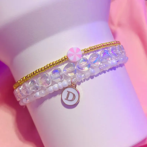 Nuovo 5 pack Cup Boot Topper bracciale Pink Coquette fiocco 40oz accessori Tumbler Bead elasticizzato fiocco Charm bracciale impilato - Product Image 5