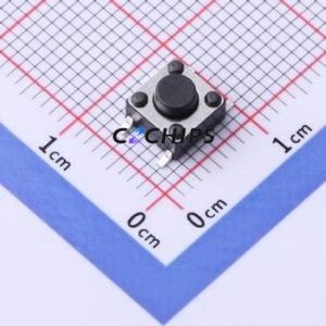 YTS1R0031ABG00 Tactile Switch SMD,6x6mm Switch Single Pole Single Throw Round Button 1.6N Vertical Mount - Product Image 1