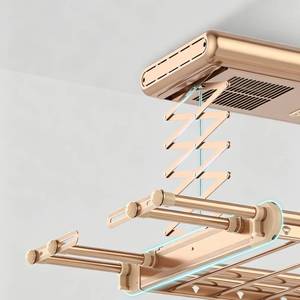 Customized Foldable Intelligent Voice Remote Control <b>LED</b> <b>Lighting</b> Drying Pole with Sterilization for Bathroom Use Clothes Rack - Product Image 2