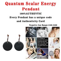 Bio Quantum Scalar Energy pierre de Lave naturelle, accessoire de bijoux, collier avec pendentif rond en shunite