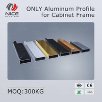 Profilé de cadre en alliage d'aluminium 6063 mince de 20 mm 45 mm pour armoires de cuisine, norme européenne certifiée ISO 9001