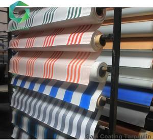 Tissu Bâche PVC à Rayures en <span class=keywords><strong>Polyester</strong></span> Imperméable Anti-Déchirure Anti-UV pour Auvent d'Extérieur - Product Image 4