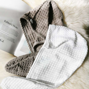 Quick Waffle <strong>Micro</strong> Fiber Pink Drying <strong>Micro</strong> <strong>Fibre</strong> Stain Resistant Wholesale Microfiber <strong>Hair</strong> <strong>Towels</strong> Wrap Custom Label for <strong>Hair</strong> - Product Image 4