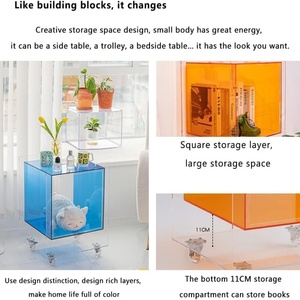 Jihong bán buôn Acrylic đồ nội thất rõ ràng Acrylic cạnh giường ngủ TV bảng Acrylic bảng phụ cho cuốn sách và Tạp Chí - Product Image 3