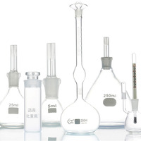 Pycomètre en verre borosilicaté 50 ml à col étroit, résistant aux hautes températures, pour usage en laboratoire