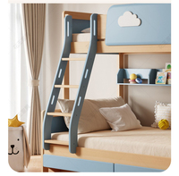 Meilleure vente Lit double en bois superposé en bois pour enfants avec escalier et bibliothèque Design moderne multifonctionnel