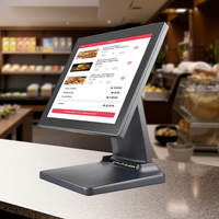 Terminal Punto de Venta Canteen S600 de 15 Pulgadas, Caja Registradora con Logotipo Personalizado, Marco en Ángulo Recto, Pantalla Táctil, Sistema POS Todo en Uno