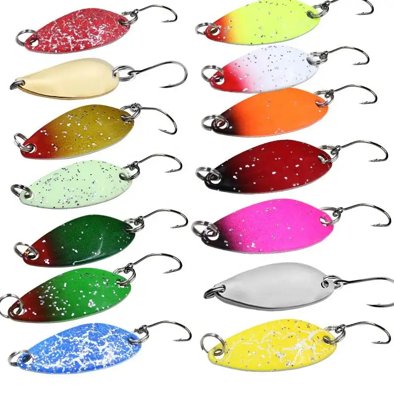 Metal Trolling Spoon Spinner Fishing Lure 30mm 2.5g Hard Baits Lake Trout Sequins Spoon With Feather Fishing Tackle Spoon Baits