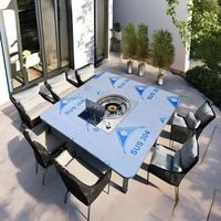 Table à manger pliable en acier inoxydable, barbecue coréen au gaz, mobilier d'extérieur pour restaurant, hôtel, chaises de restaurant