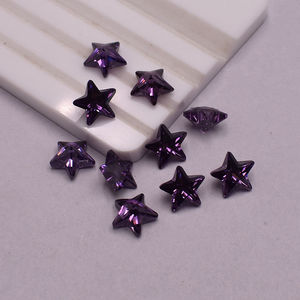 Piedra suelta de circonita <span class=keywords><strong>roja</strong></span> purpúrea con corte <span class=keywords><strong>estrella</strong></span>, gema para pendientes, piedra a juego, China - Product Image 2