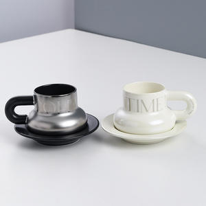 Tasses à café en céramique de luxe, mugs, tasses en céramique créatives, tasses et assiettes pour couple - Product Image 5