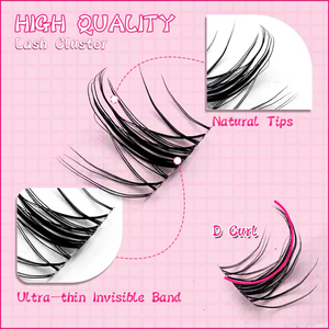 Private Label <strong>Cluster</strong> <strong>Lashes</strong> Kit D Curl <strong>Lash</strong> <strong>Clusters</strong> Invisible Band Natural Diy Individual Custom <strong>Cluster</strong> Eyelash Kit - Product Image 5