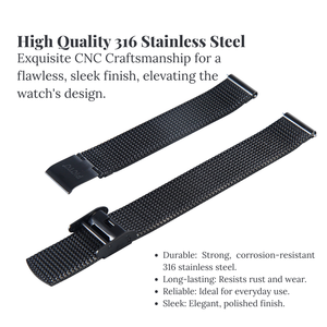 Correa de reloj de acero inoxidable 316 de 14mm, correa de reloj transpirable cómoda y elegante para relojes inteligentes tradicionales <span class=keywords><strong>Huawei</strong></span> Xiaomi - Product Image 5