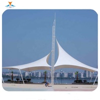 Canopée de paysage d'extérieur en caoutchouc, structure membrane en acier extensible, voile d'ombrage