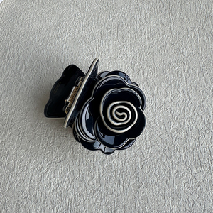 Pince à cheveux en camélia <span class=keywords><strong>de</strong></span> petite taille pour femmes, pince à cheveux pour <span class=keywords><strong>queue</strong></span> <span class=keywords><strong>de</strong></span> <span class=keywords><strong>cheval</strong></span> moyenne et haute, accessoire <span class=keywords><strong>de</strong></span> cheveux en acide acétique, fleur, accessoire pour la tête - Product Image 5