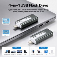 Nuova Chiavetta USB 3.1 Type C OTG 4 in 1 in Metallo per Telefono, Tablet e Laptop