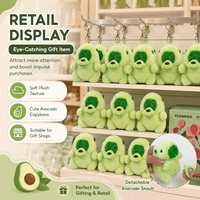 Jouets en peluche OEM mignons en forme d'avocat, poupées animales en peluche, capybara vibrant avec corde à tirer, jouets pour enfants, pendentifs, porte-clés