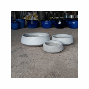 Macetero redondo minimalista para el hogar y el jardín, macetero ligero de cemento para flores - Product Image 1