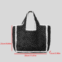 Nueva Llegada: Bolsos de Mano de Paja Tejidos a Mano para Mujer, para la Playa, Moda de Verano, Ligeros y Plegables