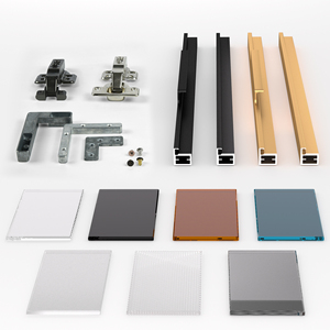 Armoire coulissante en aluminium avec porte vitrée et cadre en aluminium, meuble d'intérieur sur mesure pour le <span class=keywords><strong>marché</strong></span> du Moyen-Orient - Product Image 4