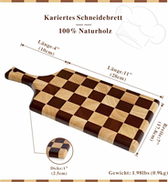 Acacia houten snijplanken voor keuken, charcuterie, slagerblok, serveerblad, fruit, brood, houten snijplank met ruitpatroon