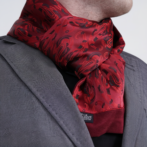 Exve Exclusive Smart Double-Sided <b>Square</b> <b>Scarf</b> & Handkerchief Red Black Shawl Pattern AE3481 - Product Image 2