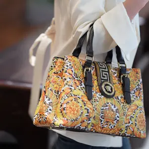 2024 women handbags fashion purse and hand bag ladies quality PU leather printing designer female bag set of two casual tote bag