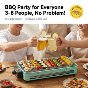 Gril électrique d'intérieur sans fumée, <span class=keywords><strong>plaque</strong></span> de cuisson coréenne portable antiadhésive 1500W, <span class=keywords><strong>plaque</strong></span> de cuisson <span class=keywords><strong>amovible</strong></span> pour table, en acier inoxydable - Product Image 5