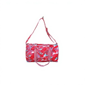 Wholesale High Quality 100% Cotton Duffle Tote Shoulder <b>Bag</b> Eco-Friendly Luxury Floral Print Quilted <b>Overnight</b> Gym Yoga Beach - Product Image 1