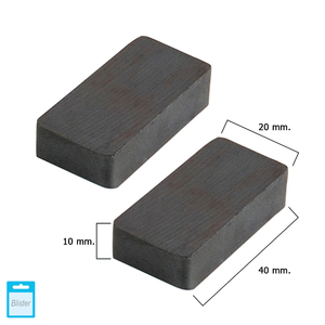 Imán Rectangular de Ferrita Wolfpack 40x20x10 mm (Paquete de 2 Piezas en Blíster) - Product Image 1