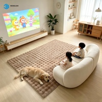 Tapis en fourrure de lapin moelleux pour salon, adapté aux animaux domestiques, tapis en fourrure de lapin à bulles, motif 3D, fabriqué à la machine