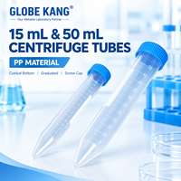 Tubes à centrifuger en plastique PP GLOBE KANG 15 ml 50 ml à fond conique, tubes à échantillons de laboratoire avec bouchon à vis pour culture cellulaire