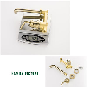 <span class=keywords><strong>AMAXO</strong></span> robinet de lavabo mural à Double poignée, en or brossé, robinet de salle de bains pour lavabo - Product Image 6