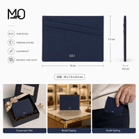Porte-cartes en cuir fin Saffiano avec logo personnalisé, étui pour cartes de crédit, portefeuille pour marques de vente en gros et au détail, cadeaux d'entreprise et OEM