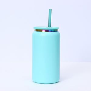 Nuevo Vaso Térmico de Acero Inoxidable de Doble Pared con Aislamiento al Vacío de 16oz, Recubrimiento en Polvo, Logotipo Personalizado para Té Boba, Café - Product Image 1