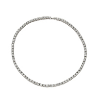 2025 Hiphop 1 rangée cubique Zircon Tennis chaîne collier 18K or rappeur Bling 3mm 4mm 5mm or Rose chaîne à maillons pour cadeau