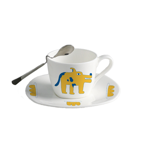 Benbenck toptan saf beyaz basit Cappuccino Latte kupası renkli porselen çay kupa ve tabaklar Espresso kahve fincanı setleri - Product Image 3