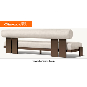 Sofá de Exterior de Gran Venta para Hotel y Villa, Lujoso Sofá de 3 Plazas de Aluminio con Respaldo Redondo para una Relajación Elegante - Product Image 4