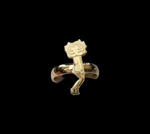 Anello Personalizzato in Acciaio Inossidabile Placcato Oro 18K, Gioiello Trendy a Forma di Cartone Animato per Donne e Ragazzi, Idea Regalo - Product Image 6